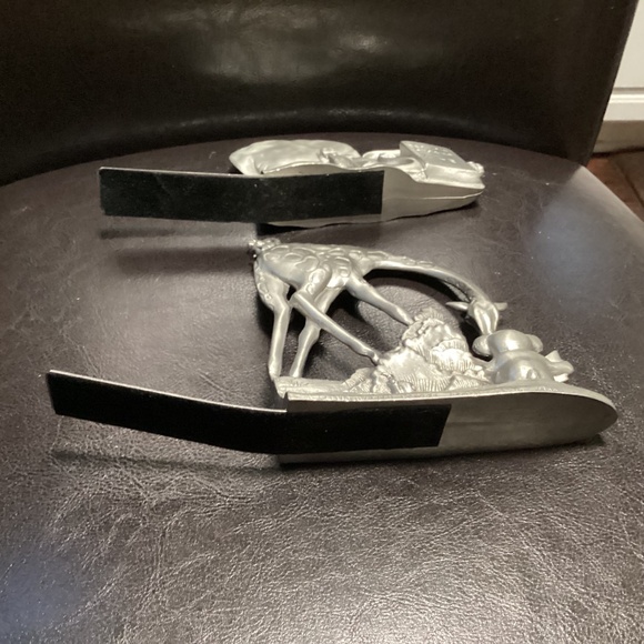 Vintage 1993 Seagull Canada Pewter Giraffe and Elephant Bookends 5.25” tall - Picture 10 of 10